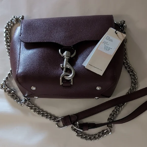 Rebecca Minkoff Burgundy Leather Crossbody Bag - Picture 1 of 5